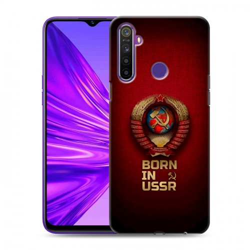Дизайнерский силиконовый чехол для Realme 5 Флаг Герб СССР
