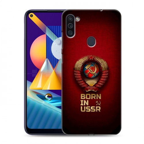 Дизайнерский пластиковый чехол для Samsung Galaxy M11 Флаг Герб СССР