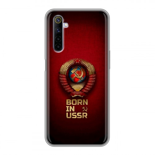 Дизайнерский силиконовый с усиленными углами чехол для Realme 6 Флаг Герб СССР
