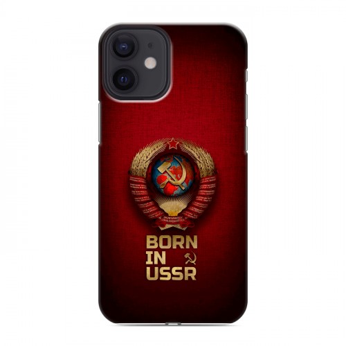 Дизайнерский силиконовый с усиленными углами чехол для Iphone 12 Mini Флаг Герб СССР