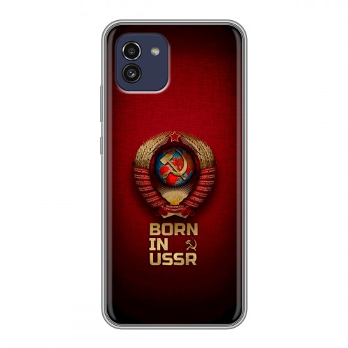 Дизайнерский силиконовый чехол для Samsung Galaxy A03 Флаг Герб СССР