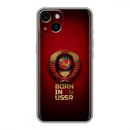 Дизайнерский силиконовый чехол для Iphone 14 Флаг Герб СССР