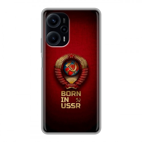 Дизайнерский силиконовый с усиленными углами чехол для XIaomi Poco F5 Флаг Герб СССР