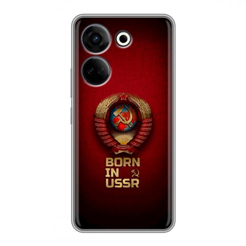 Дизайнерский силиконовый с усиленными углами чехол для Tecno Camon 20 Флаг Герб СССР