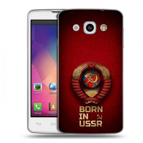 Дизайнерский пластиковый чехол для LG L60 Флаг Герб СССР