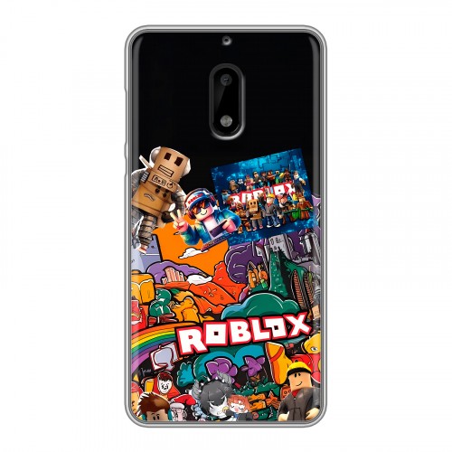 Дизайнерский пластиковый чехол для Nokia 6 Roblox Роблокс