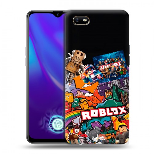 Дизайнерский силиконовый с усиленными углами чехол для OPPO A1k Roblox Роблокс