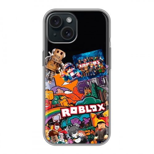 Дизайнерский силиконовый чехол для Iphone 15 Roblox Роблокс