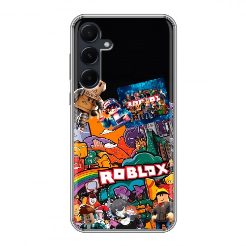 Дизайнерский пластиковый чехол для Samsung Galaxy A55 Roblox Роблокс