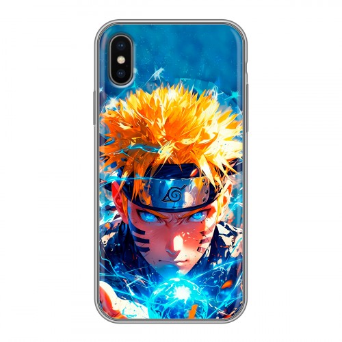 Дизайнерский силиконовый чехол для Iphone x10 Аниме Наруто Naruto