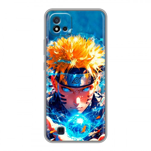Дизайнерский силиконовый чехол для Realme C20 Аниме Наруто Naruto
