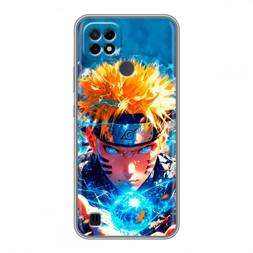 Дизайнерский силиконовый чехол для Realme C21 Аниме Наруто Naruto