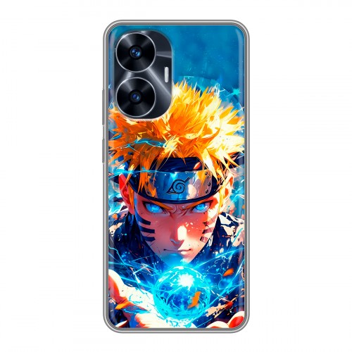 Дизайнерский силиконовый чехол для Realme C55 Аниме Наруто Naruto