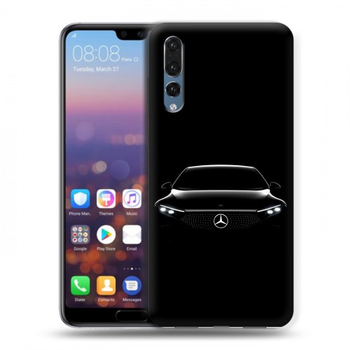 Дизайнерский силиконовый с усиленными углами чехол для Huawei P20 Pro Mercedes Мерседес