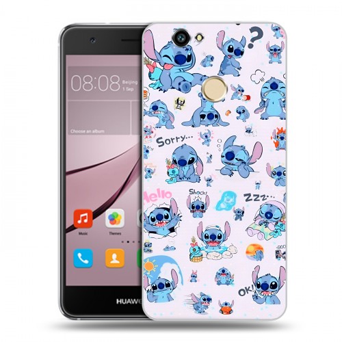 Дизайнерский силиконовый с усиленными углами чехол для Huawei Nova Лило и Стич