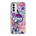 Дизайнерский силиконовый с усиленными углами чехол для Tecno Camon 18 My little pony Дружба чудо