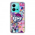 Дизайнерский пластиковый чехол для Vivo V25 My little pony Дружба чудо