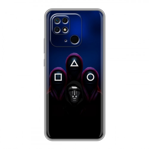 Дизайнерский силиконовый с усиленными углами чехол для Xiaomi Redmi 10C Игра Кальмара