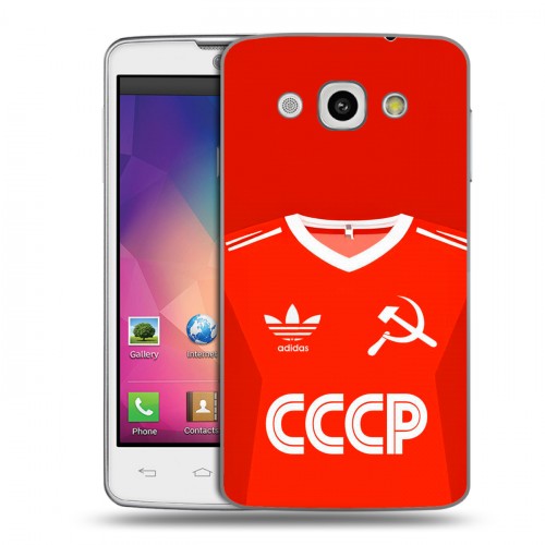 Дизайнерский пластиковый чехол для LG L60 Флаг Герб СССР