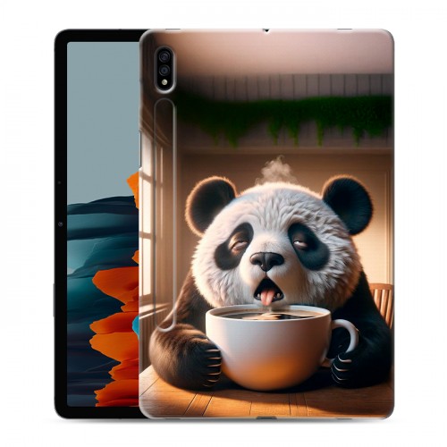 Дизайнерский силиконовый чехол для Samsung Galaxy Tab S7 смешная панда