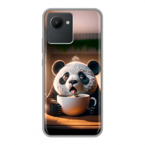 Дизайнерский силиконовый с усиленными углами чехол для Realme C30 смешная панда