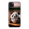 Дизайнерский силиконовый чехол для Iphone 15 Plus смешная панда