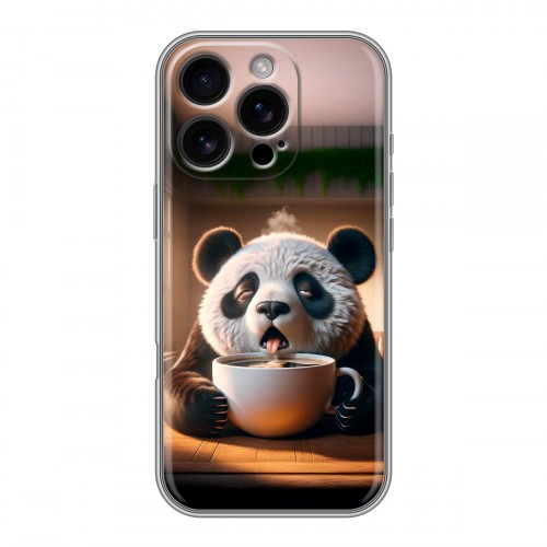 Дизайнерский силиконовый чехол для Iphone 16 Pro смешная панда