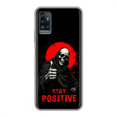 Дизайнерский пластиковый чехол для ZTE Blade A71 смешной скелет