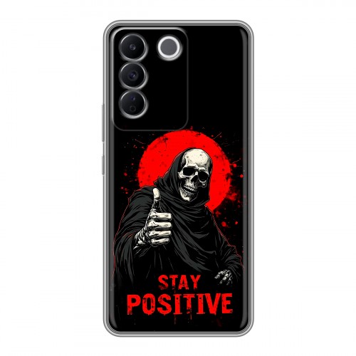 Дизайнерский силиконовый с усиленными углами чехол для Vivo V27e смешной скелет