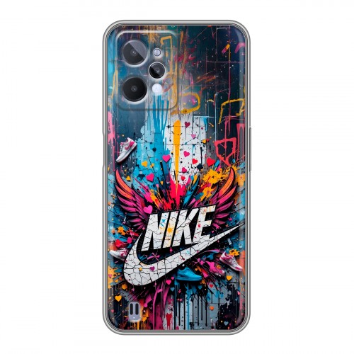 Дизайнерский силиконовый с усиленными углами чехол для Realme C31 Nike Найк