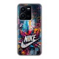 Дизайнерский силиконовый с усиленными углами чехол для Vivo Y35 Nike Найк