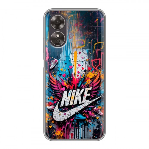 Дизайнерский пластиковый чехол для OPPO A17 Nike Найк