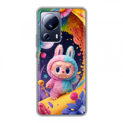 Дизайнерский силиконовый с усиленными углами чехол для Xiaomi 13 Lite Labubu Лабубу