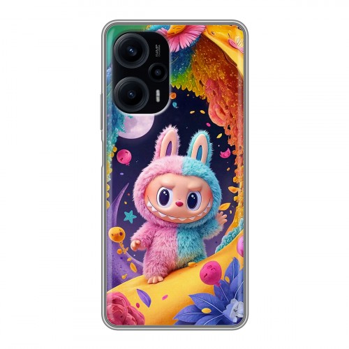 Дизайнерский силиконовый с усиленными углами чехол для XIaomi Poco F5 Labubu Лабубу