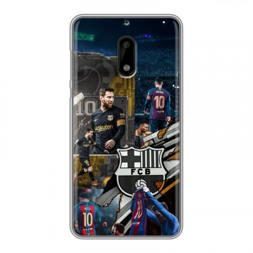 Дизайнерский пластиковый чехол для Nokia 6 Messi Barcelona