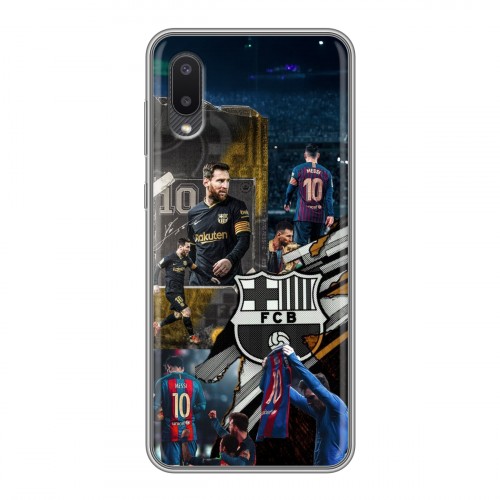 Дизайнерский силиконовый чехол для Samsung Galaxy A02 Messi Barcelona