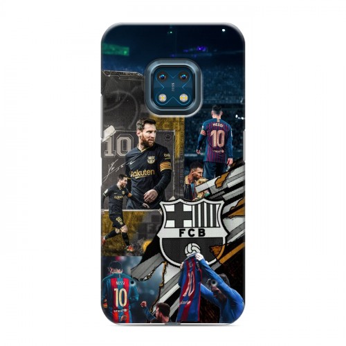 Дизайнерский силиконовый с усиленными углами чехол для Nokia XR20 Messi Barcelona