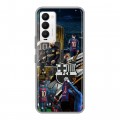Дизайнерский силиконовый с усиленными углами чехол для Tecno Camon 18 Messi Barcelona