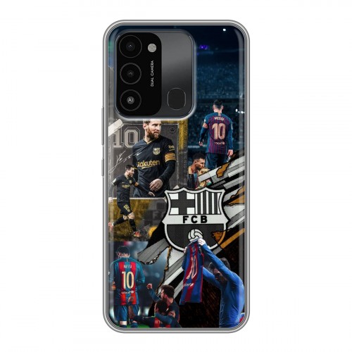 Дизайнерский силиконовый с усиленными углами чехол для Tecno Spark Go 2022 Messi Barcelona