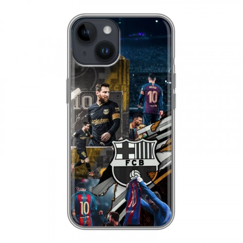 Дизайнерский силиконовый чехол для Iphone 14 Messi Barcelona