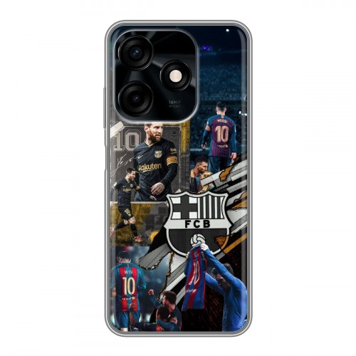 Дизайнерский силиконовый чехол для Tecno Spark 10C Messi Barcelona