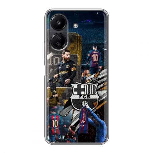 Дизайнерский силиконовый чехол для Xiaomi Poco C65 Messi Barcelona