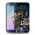 Дизайнерский силиконовый чехол для Samsung Galaxy S6 Edge Messi Barcelona