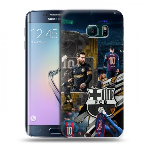 Дизайнерский силиконовый чехол для Samsung Galaxy S6 Edge Messi Barcelona