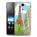 Дизайнерский пластиковый чехол для Sony Xperia TX Столичные зарисовки