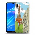 Дизайнерский пластиковый чехол для Huawei Y6 (2019) Столичные зарисовки