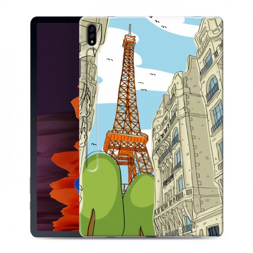 Дизайнерский силиконовый чехол для Samsung Galaxy Tab S7 Plus Столичные зарисовки