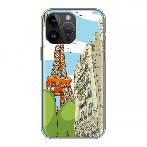 Дизайнерский силиконовый чехол для Iphone 14 Pro Max Столичные зарисовки