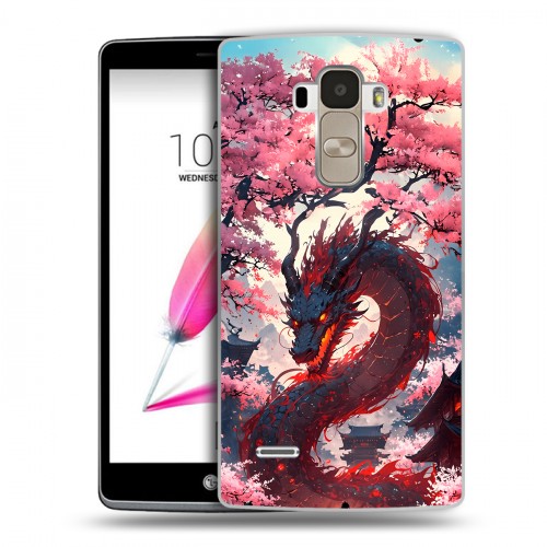 Дизайнерский пластиковый чехол для LG G4 Stylus Дракон Японский