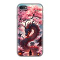 Дизайнерский силиконовый чехол для Iphone 7 Дракон Японский